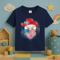 Red White and Blue Cowboy Cat Toddler T-Shirt thumb 3