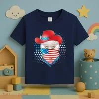 Red White and Blue Cowboy Cat Toddler T-Shirt thumb 3