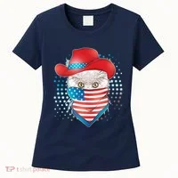 Red White and Blue Cowboy Cat Women's T-Shirt thumb 0