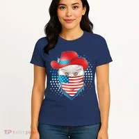Red White and Blue Cowboy Cat Women's T-Shirt thumb 4