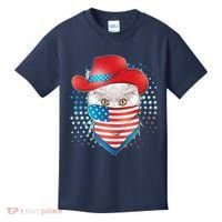 Red White and Blue Cowboy Cat Kids T-Shirt thumb 0