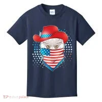 Red White and Blue Cowboy Cat Kids T-Shirt thumb 0