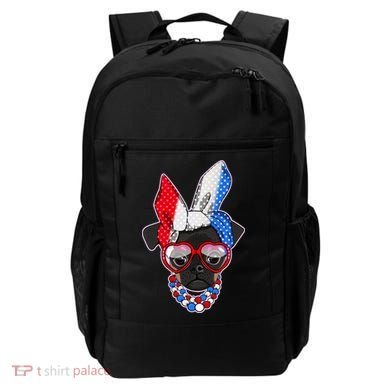Red White And Blue Hipster Pug Backpack