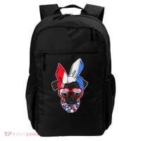 Red White And Blue Hipster Pug Backpack thumb 0