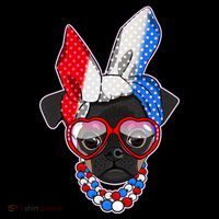 Red White And Blue Hipster Pug Coffee Mug thumb 5