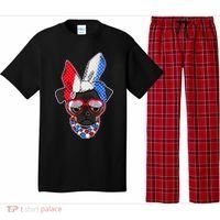 Red White And Blue Hipster Pug Pajama Set thumb 0