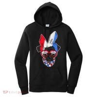 Red White And Blue Hipster Pug Women's Hoodie thumb 0