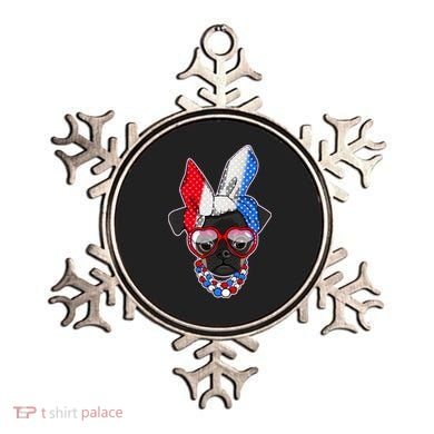 Red White And Blue Hipster Pug Ornament