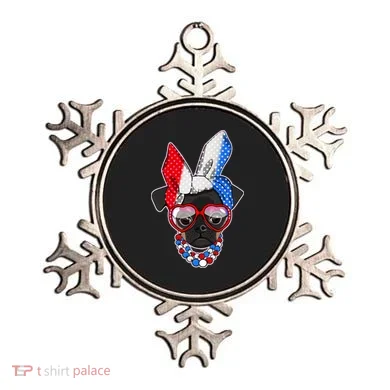 Red White And Blue Hipster Pug Ornament