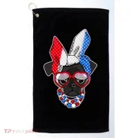 Red White And Blue Hipster Pug Golf Towel thumb 0