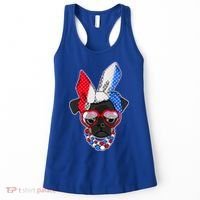 Red White And Blue Hipster Pug Women's Tank Top thumb 0