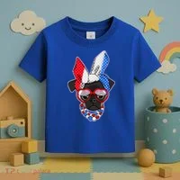 Red White And Blue Hipster Pug Toddler T-Shirt thumb 3
