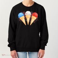 Red White and Blue USA American Ice Cream Cones Women's Sweatshirt thumb 0