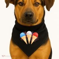 Red White and Blue USA American Ice Cream Cones USA-Made Doggie Bandana thumb 1