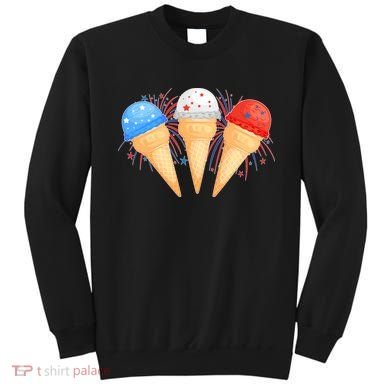 Red White and Blue USA American Ice Cream Cones Sweatshirt