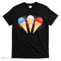 Red White and Blue USA American Ice Cream Cones T-Shirt thumb 0