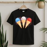 Red White and Blue USA American Ice Cream Cones T-Shirt thumb 2