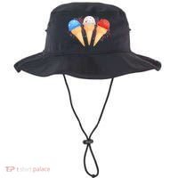 Red White and Blue USA American Ice Cream Cones Bucket Hat thumb 0