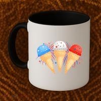 Red White and Blue USA American Ice Cream Cones Coffee Mug thumb 2