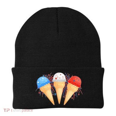 Red White and Blue USA American Ice Cream Cones Beanie