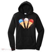 Red White and Blue USA American Ice Cream Cones Women's Hoodie thumb 0