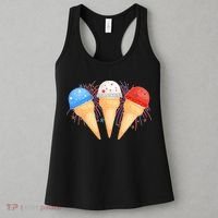 Red White and Blue USA American Ice Cream Cones Women's Tank Top thumb 3