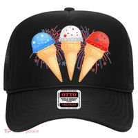 Red White and Blue USA American Ice Cream Cones Hat thumb 0