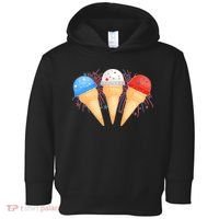 Red White and Blue USA American Ice Cream Cones Toddler Hoodie thumb 0