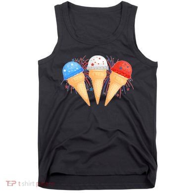 Red White and Blue USA American Ice Cream Cones Tank Top