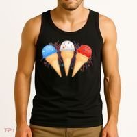Red White and Blue USA American Ice Cream Cones Tank Top thumb 3