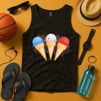 Red White and Blue USA American Ice Cream Cones Tank Top thumb 4