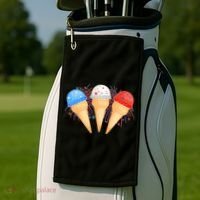 Red White and Blue USA American Ice Cream Cones Golf Towel thumb 2