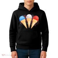 Red White and Blue USA American Ice Cream Cones Kids Hoodie thumb 4
