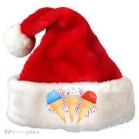 Red White and Blue USA American Ice Cream Cones Santa Hat thumb 0