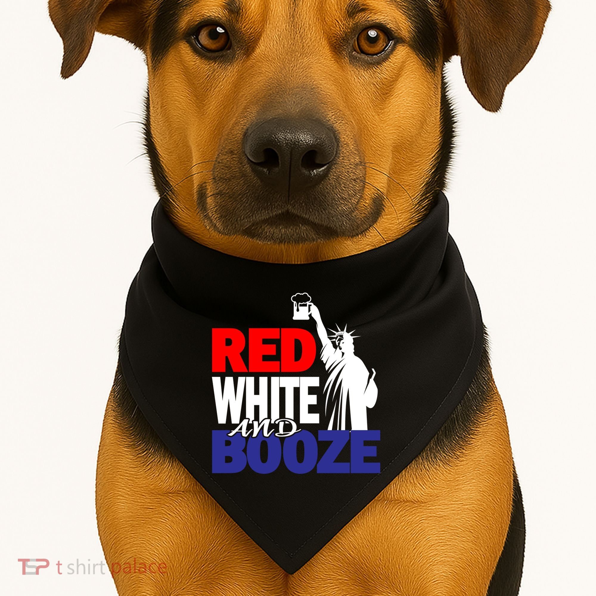 Red White and Booze USA Beer USA-Made Doggie Bandana