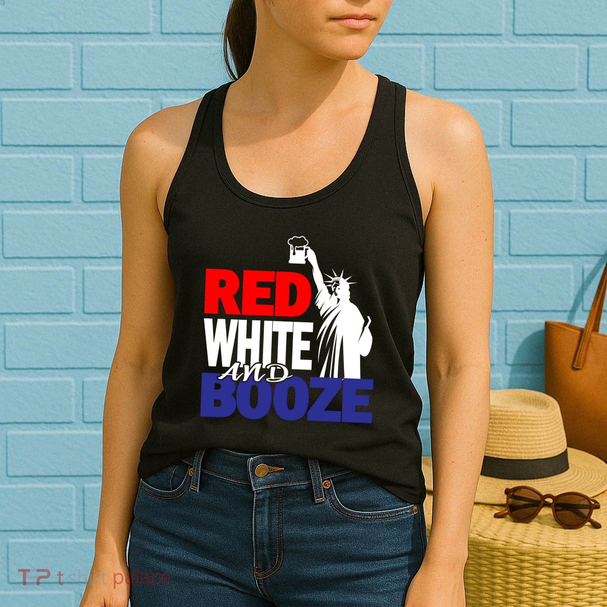 Red White and Booze USA Beer Women's Tank Top