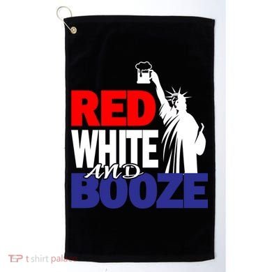 Red White and Booze USA Beer Golf Towel
