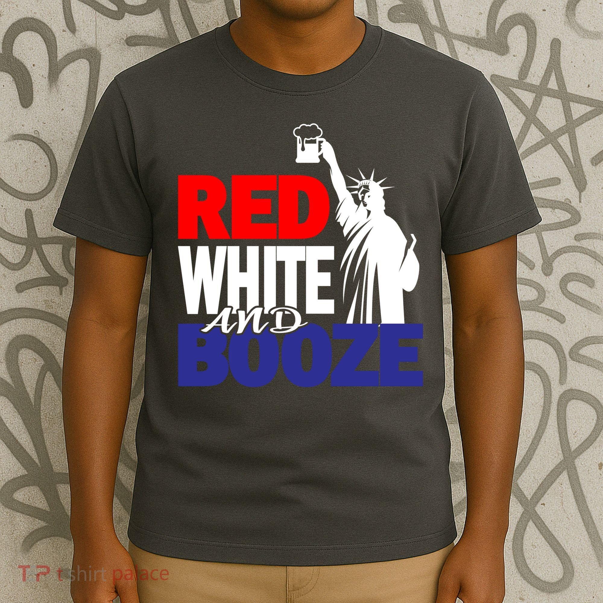Red White and Booze USA Beer T-Shirt