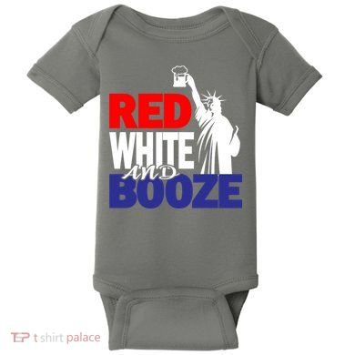 Red White and Booze USA Beer Baby Bodysuit