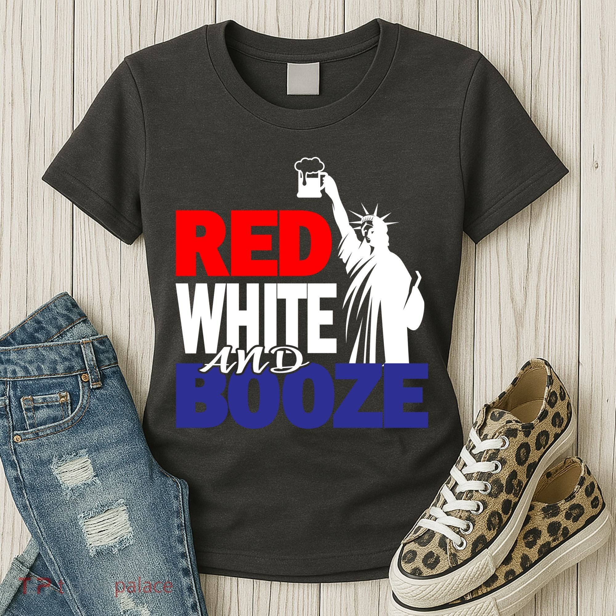 Red White and Booze USA Beer Women's T-Shirt