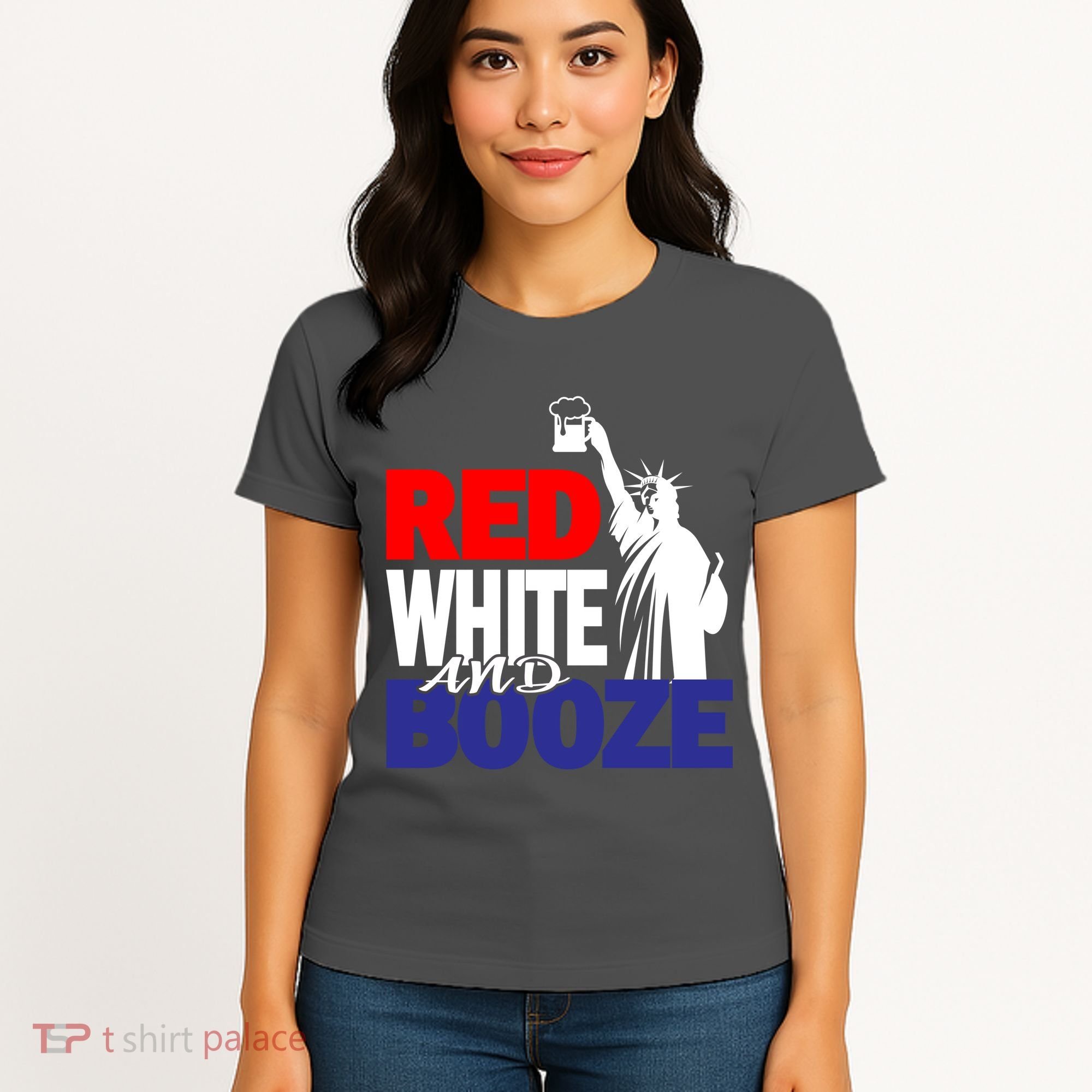 Red White and Booze USA Beer Women's T-Shirt