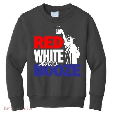 Red White and Booze USA Beer Kids Sweatshirt