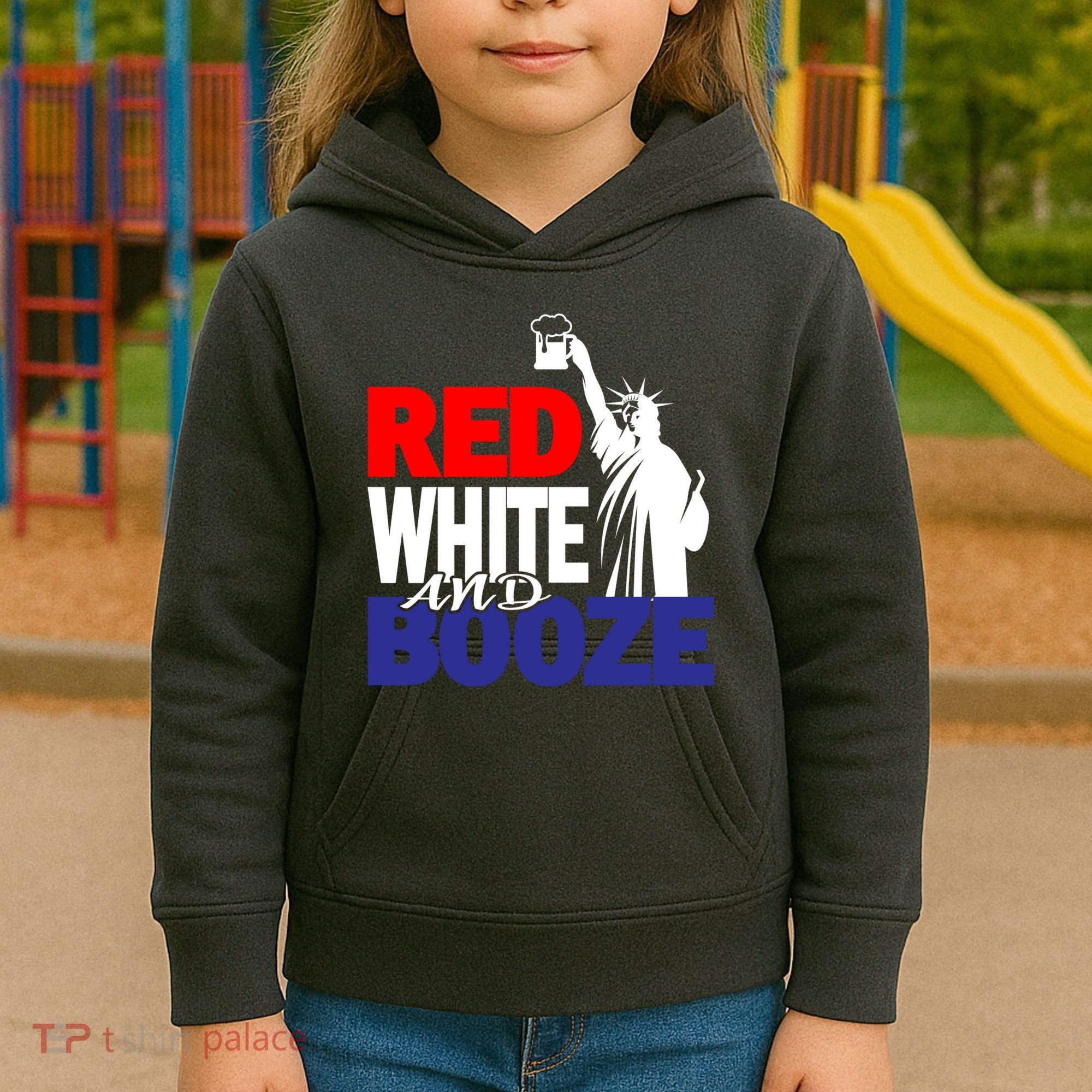 Red White and Booze USA Beer Kids Hoodie