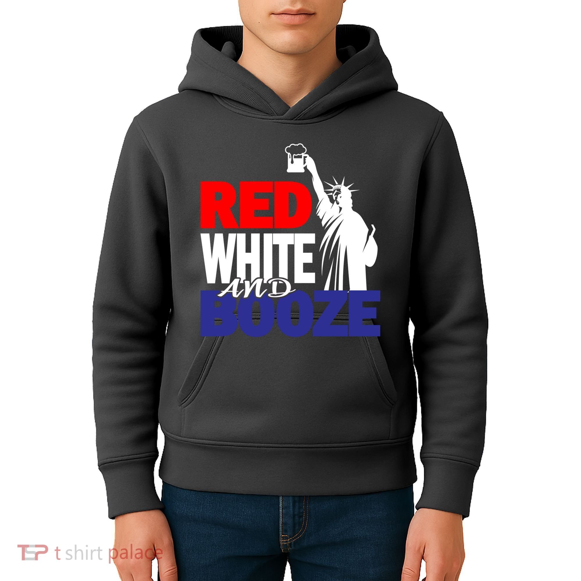 Red White and Booze USA Beer Kids Hoodie
