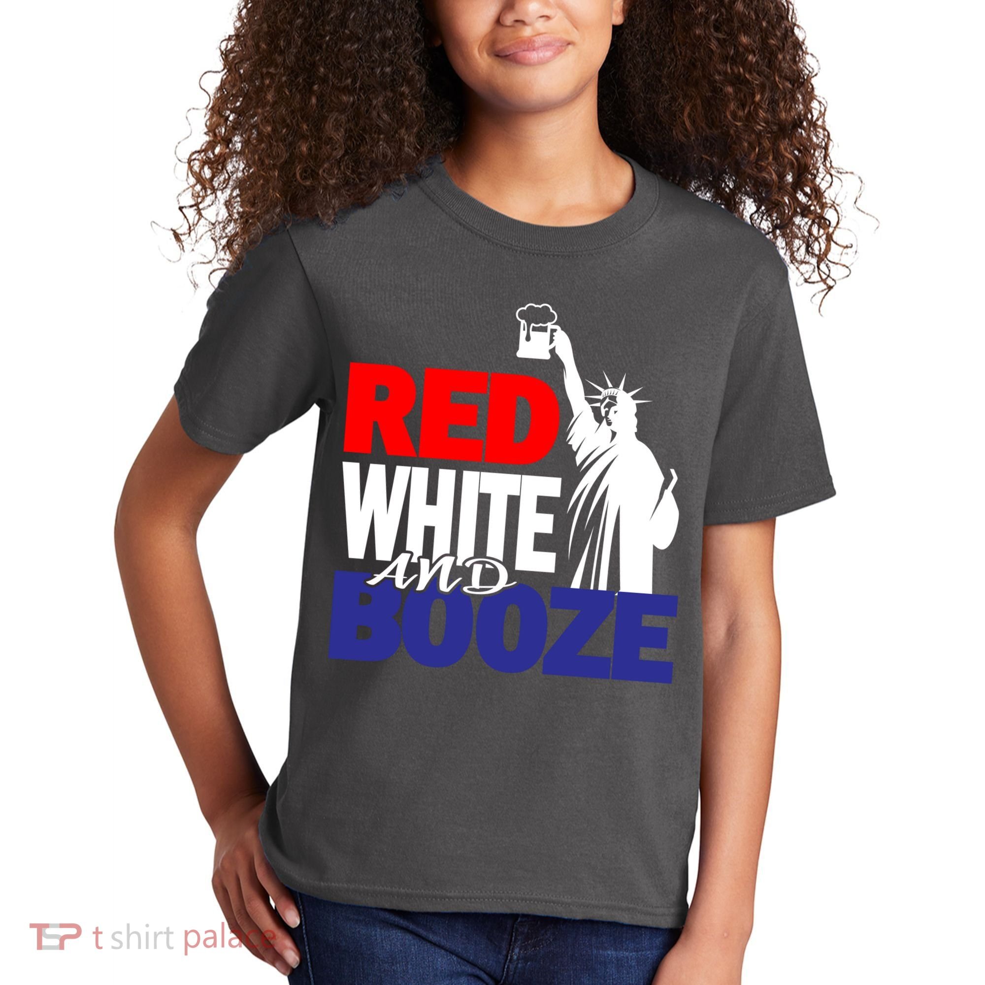 Red White and Booze USA Beer Kids T-Shirt