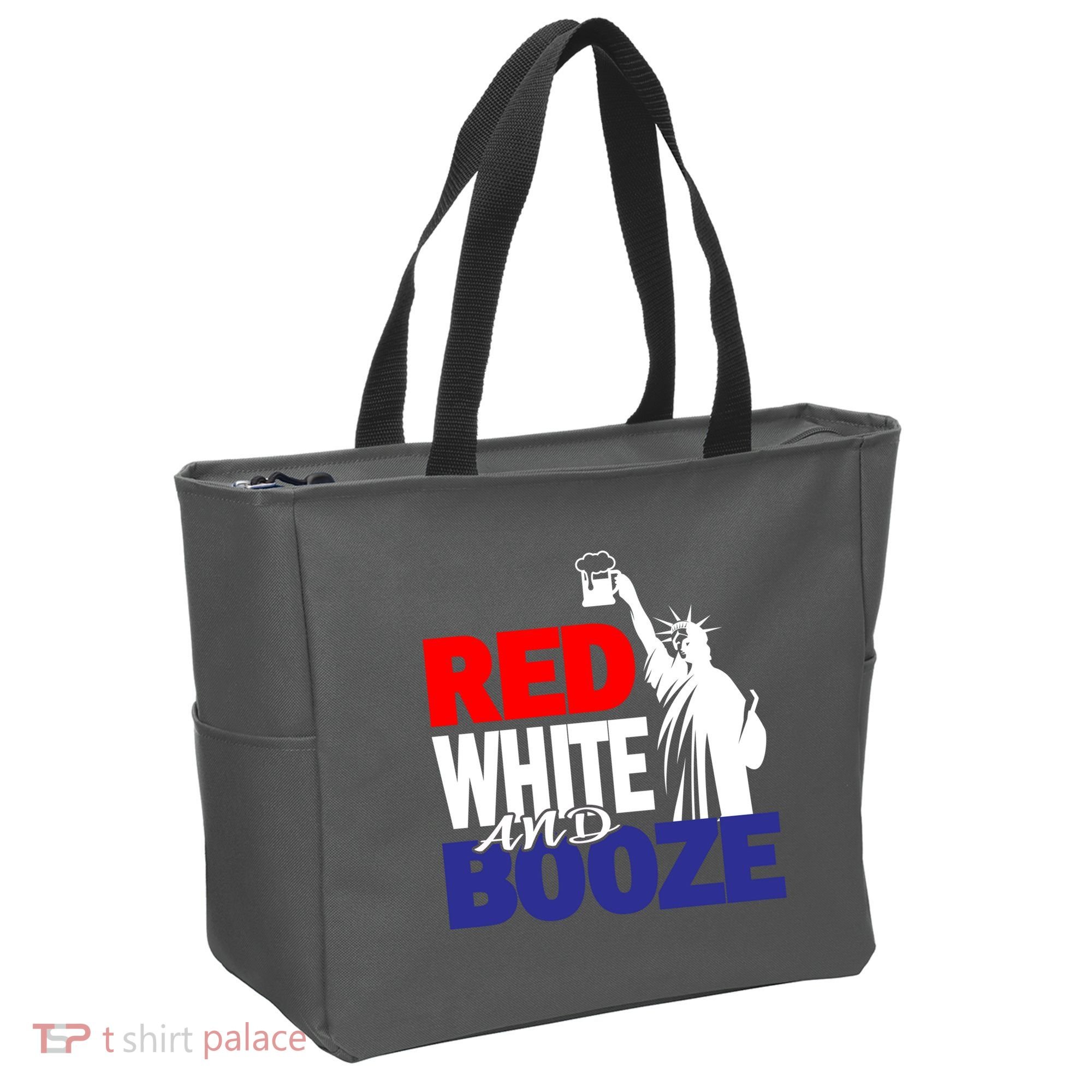 Red White and Booze USA Beer Tote Bag