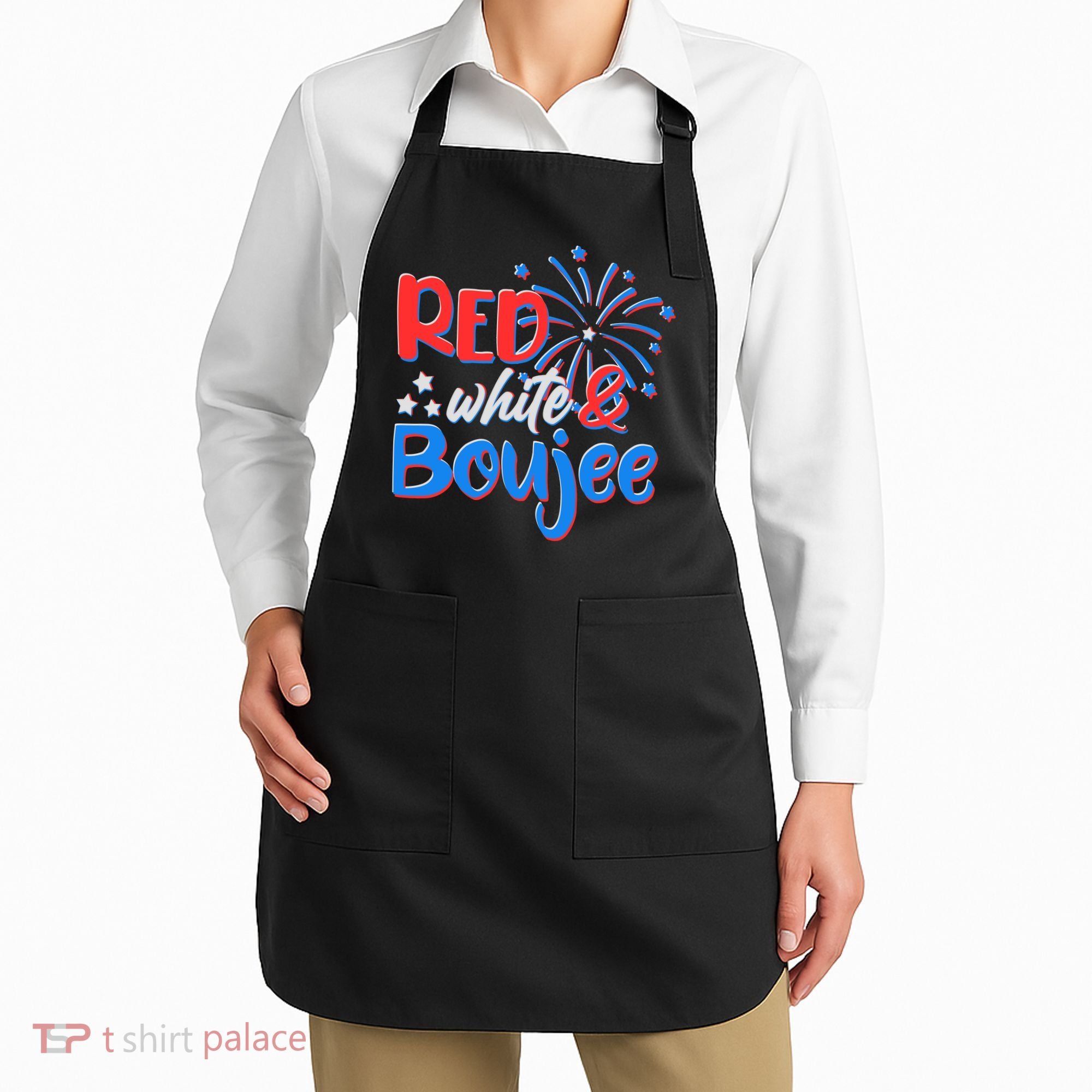 Red White And Boujee 4th of July Fireworks Apron