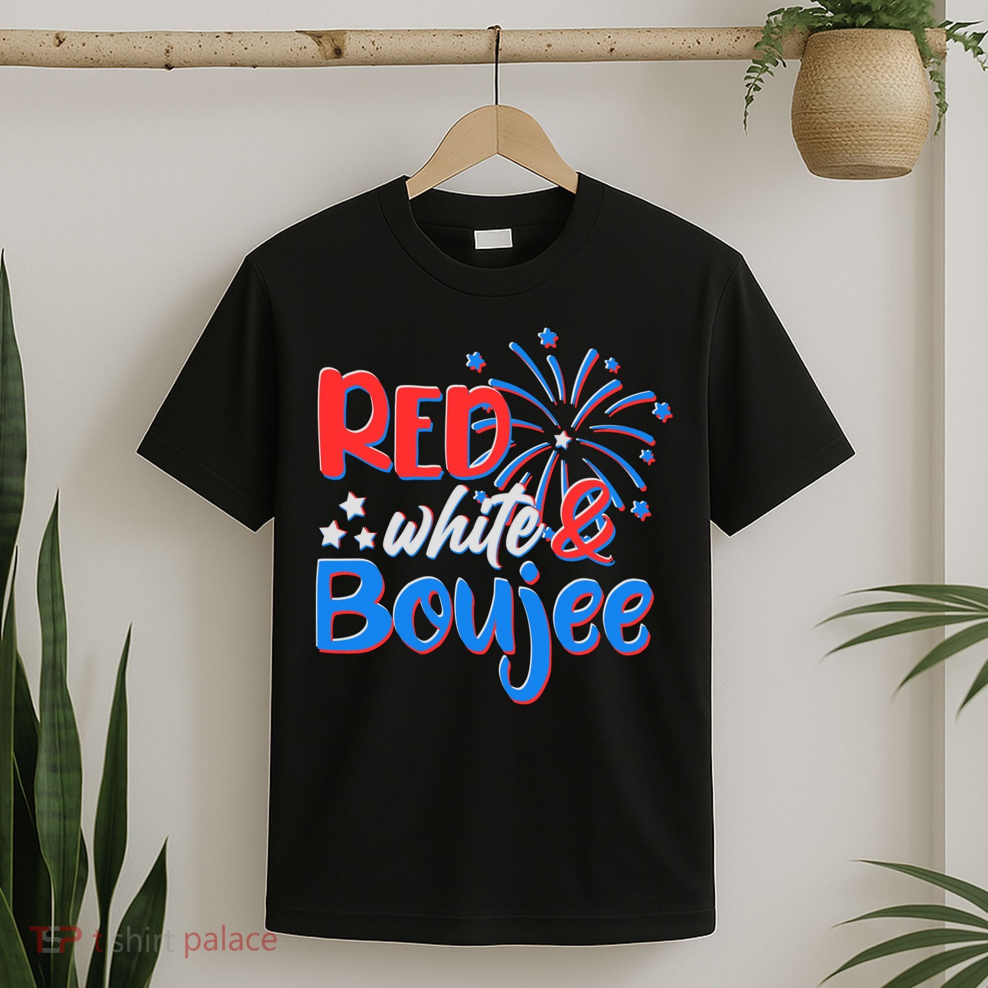 Red White And Boujee 4th of July Fireworks T-Shirt