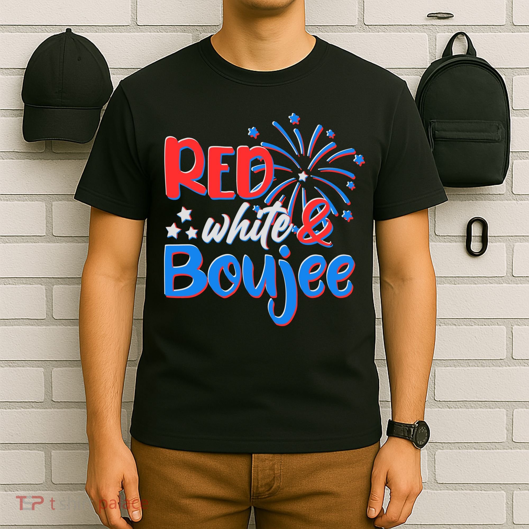 Red White And Boujee 4th of July Fireworks T-Shirt