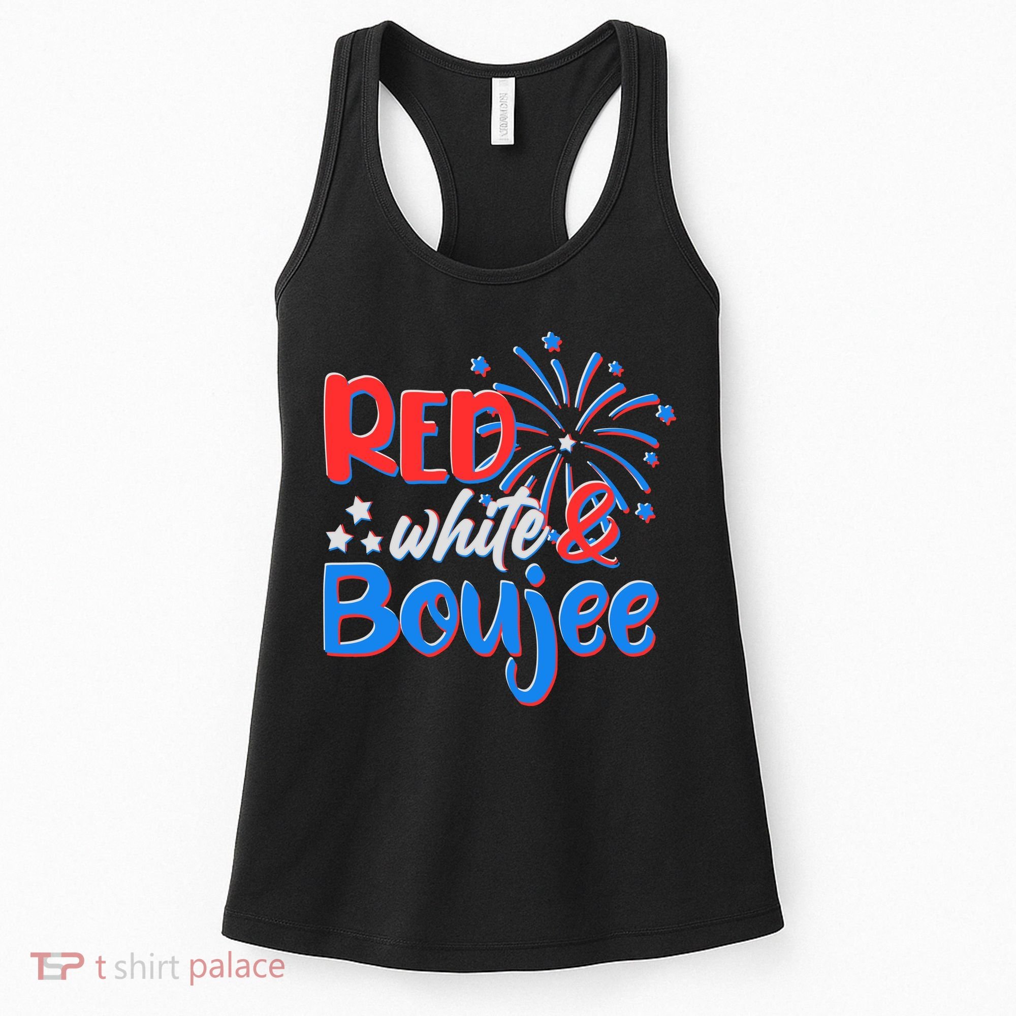 Red White And Boujee 4th of July Fireworks Women's Tank Top